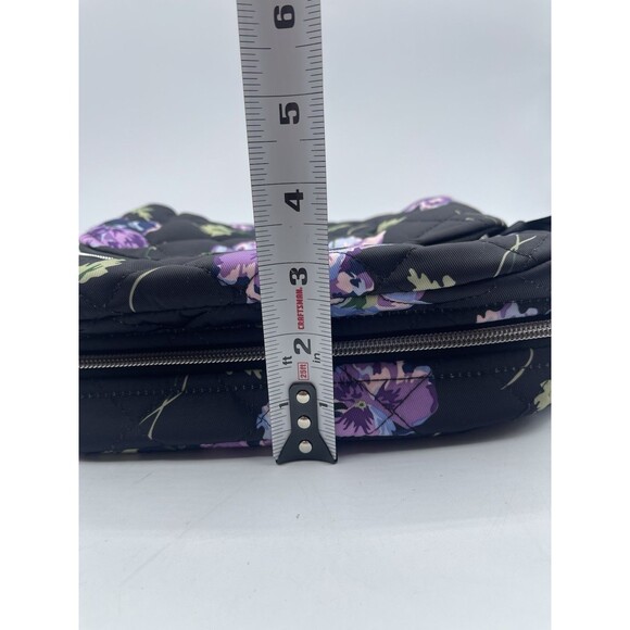 VERA BRADLEY Quilted Cosmetic Toiletry Bag, Floating Plum Pansies, PVC Lined NWT - Picture 7 of 7